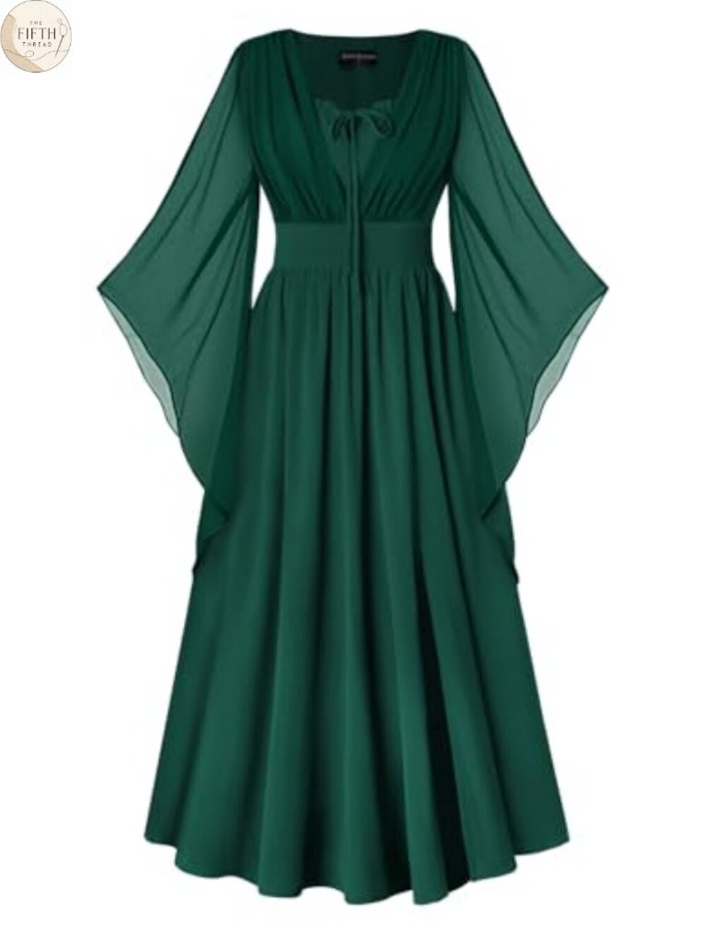 Renaissance Maxi Dress Pirate Medieval Costume Front Slit A-Line